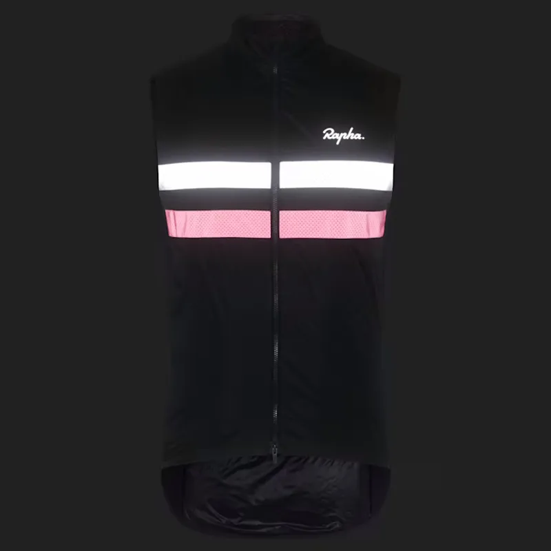 Rapha Brevet Men's Insulated Gilet - Dark Navy/Hi Vis Pink-4