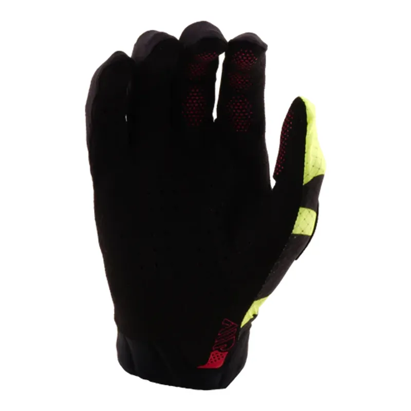 Troy Lee Designs Youth Air Long Finger Gloves -  Cyclops Black/Flo Yellow-1