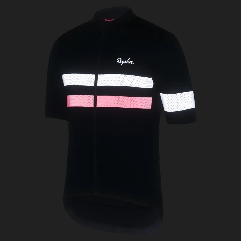 Rapha Brevet Men's Short Sleeve Jersey - Navy/Pink/White - XS-1