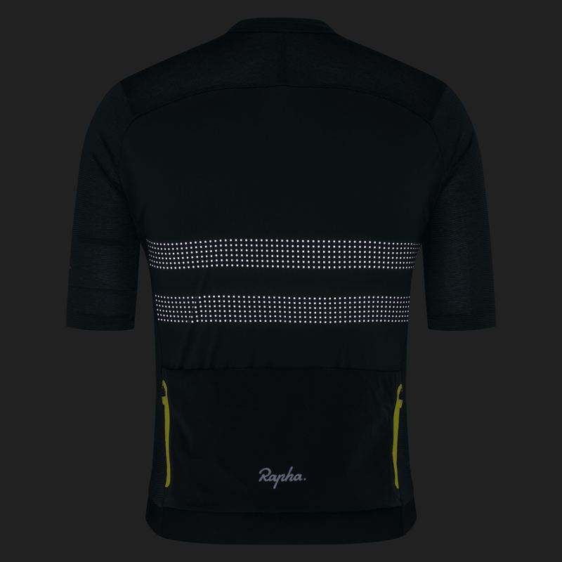 Rapha Brevet Men's Lightweight Short Sleeve Jersey III - Dark Forest/Chartreuse-3