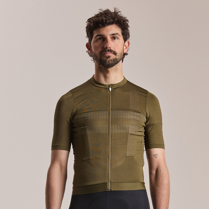 Rapha Brevet Men's Lightweight Short Sleeve Jersey III - Dark Olive/Balsam Green-4