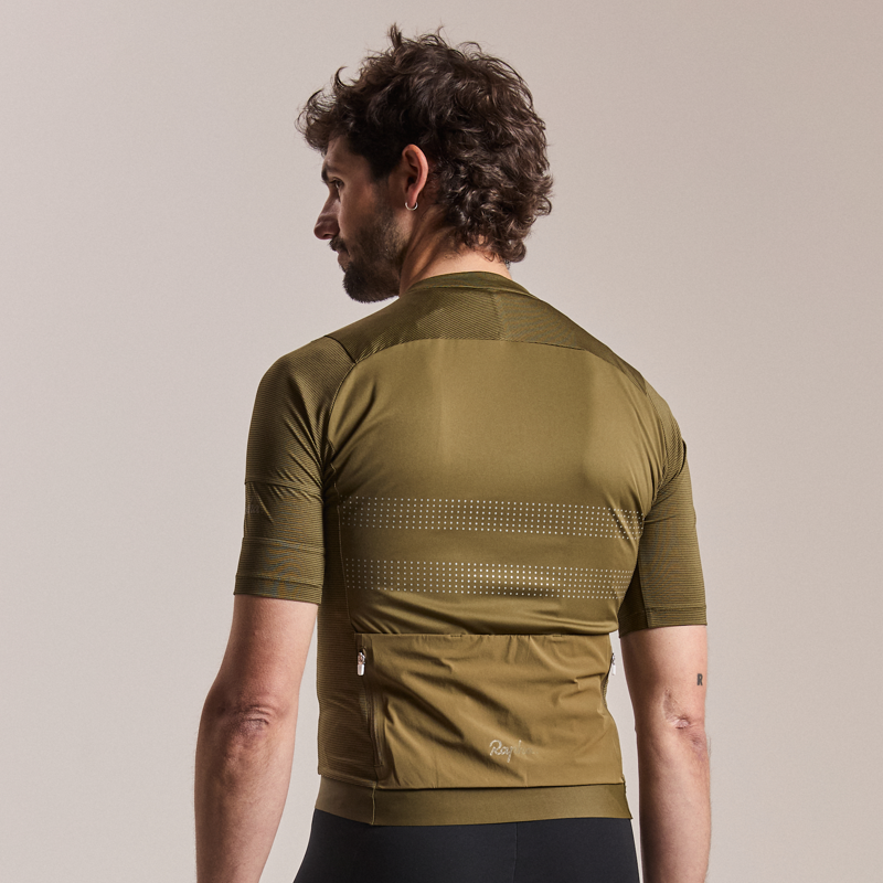 Rapha Brevet Men's Lightweight Short Sleeve Jersey III - Dark Olive/Balsam Green-5