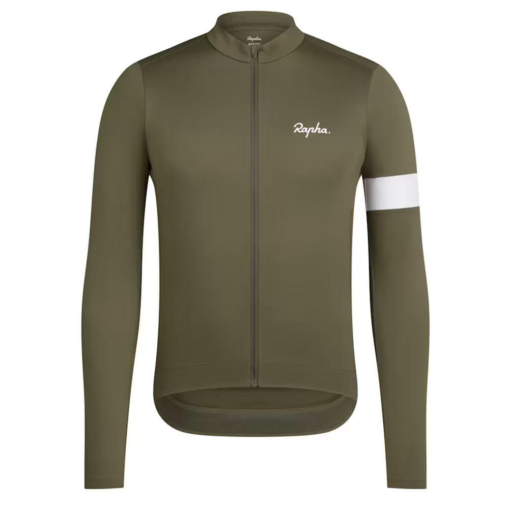 uPRISE Bikes Rapha Core Men's Thermal Long Sleeve Jersey - Fern/White | Price match, 365 day returns, 18-Month Warranty, Finance Available & Free UK Delivery