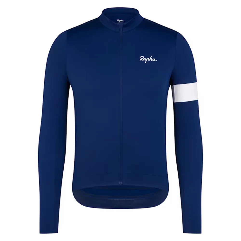 uPRISE Bikes Rapha Core Men's Thermal Long Sleeve Jersey - Navy/White | Price match, 365 day return s, 18-Month Warranty, Finance Available & Free UK Delivery