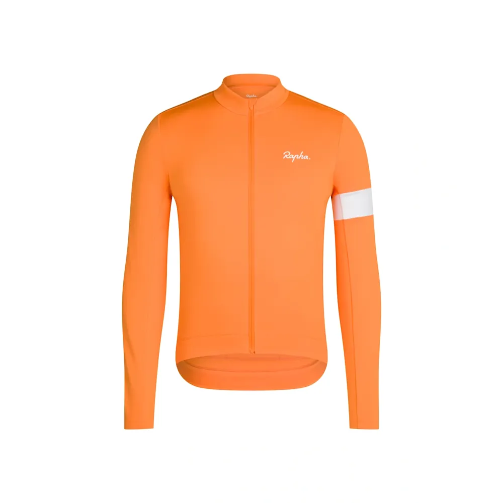 uPRISE Bikes Rapha Core Men's Thermal Long Sleeve Jersey - Orange/White | Price match, 365 day returns, 18-Month Warranty, Finance Available & Free UK Delivery