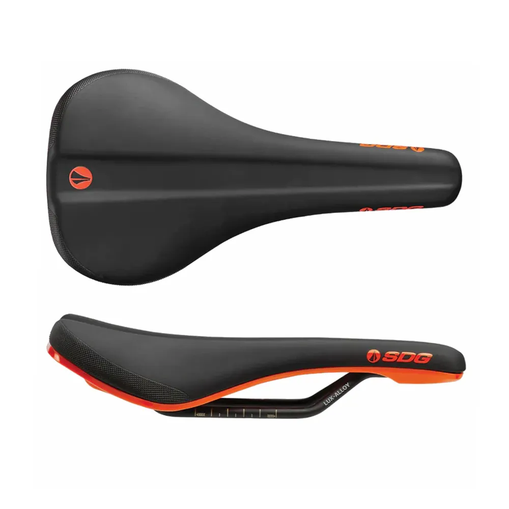 uPRISE Bikes SDG Bel Air 3.0 Lux-Alloy Saddle - Black/Orange - 260 x 140mm | Price match, 365 day returns, 18-Month Warranty, Finance Available & Free UK Delivery