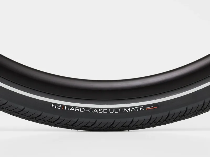 Bontrager H2 Hard-Case Ultimate Reflective Hybrid Tyre- 700x45c - Black/Reflective-2