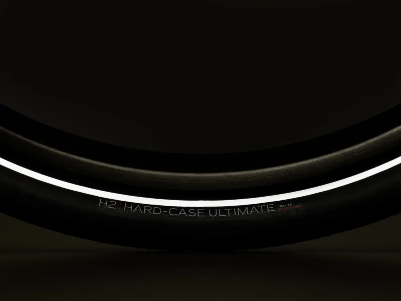 Bontrager H2 Hard-Case Ultimate Reflective Hybrid Tyre- 700x45c - Black/Reflective-3
