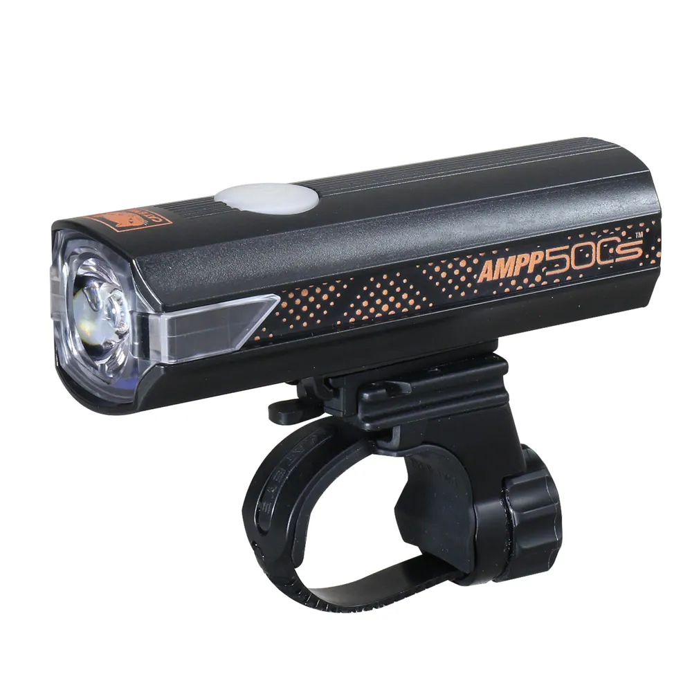 uPRISE Bikes Cateye AMPP 500S Colour Edition USB-C Front Bike Light - Black/Orange | Price match, 365 day return s, 18-Month Warranty, Finance Available & Free UK Delivery