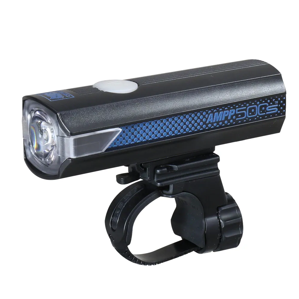 uPRISE Bikes Cateye AMPP 500S Colour Edition USB-C Front Bike Light - Black/Blue | Price match, 365 day return s, 18-Month Warranty, Finance Available & Free UK Delivery