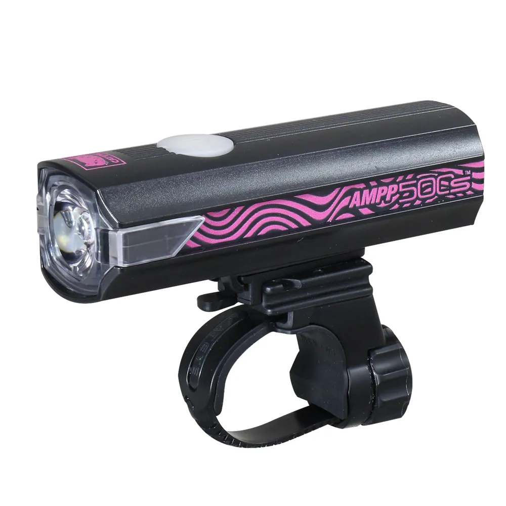 uPRISE Bikes Cateye AMPP 500S Colour Edition USB-C Front Bike Light - Black/Pink | Price match, 365 day return s, 18-Month Warranty, Finance Available & Free UK Delivery