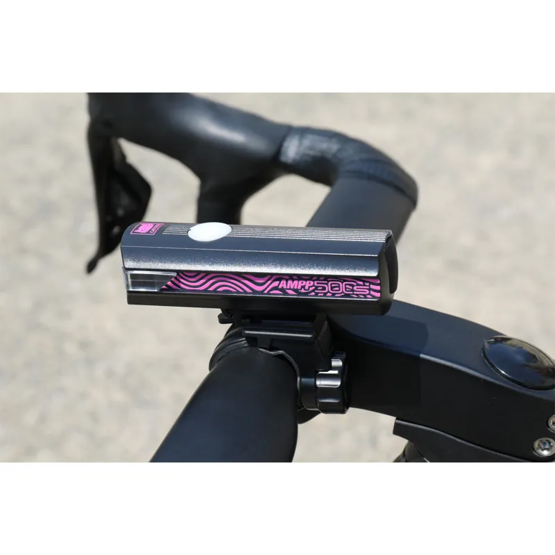 Cateye AMPP 500S Colour Edition USB-C Front Bike Light - Black/Pink-1