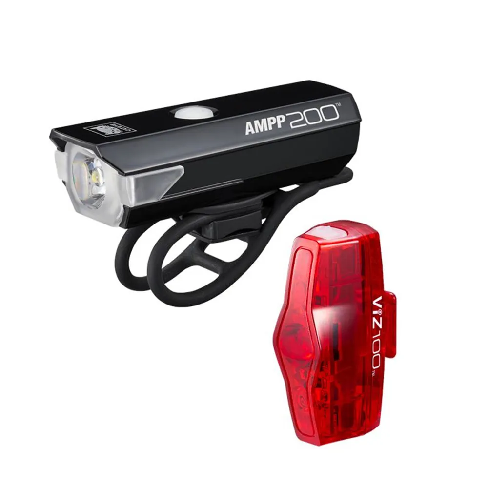 uPRISE Bikes Cateye CatEye AMPP 400S/Nano 60 USB-C Light Set - Black/Red | Price match, 365 day return s, 18-Month Warranty, Finance Available & Free UK Delivery