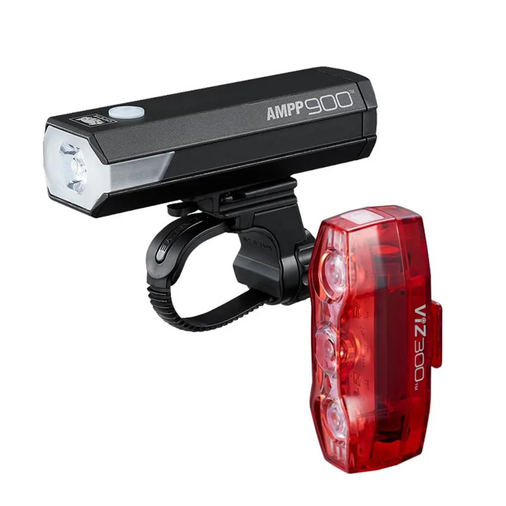uPRISE Bikes Cateye CatEye AMPP 900/VIZ 300 USB Light Set - Black | Price match, 365 day return s, 18-Month Warranty, Finance Available & Free UK Delivery