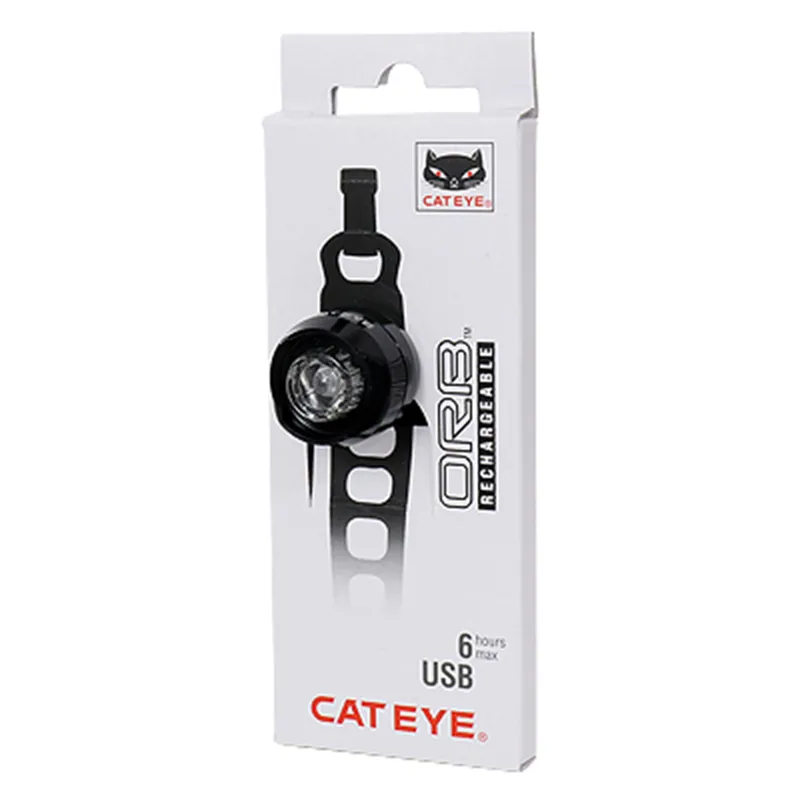 Cateye Orb II USB Rechargable Front Light - Polished Black-3