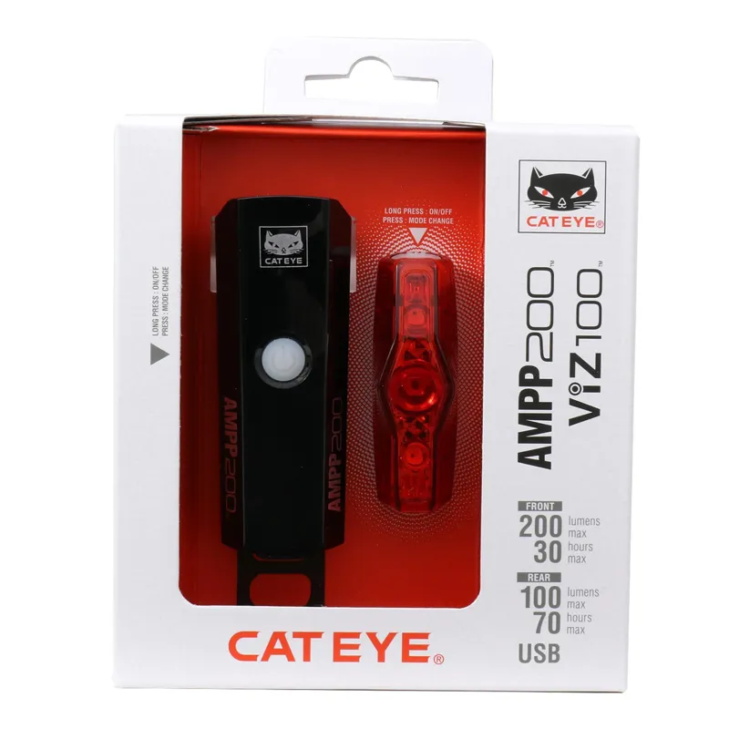 Cateye AMPP 200 II + Viz 100 II USB C Bike Light Set-6
