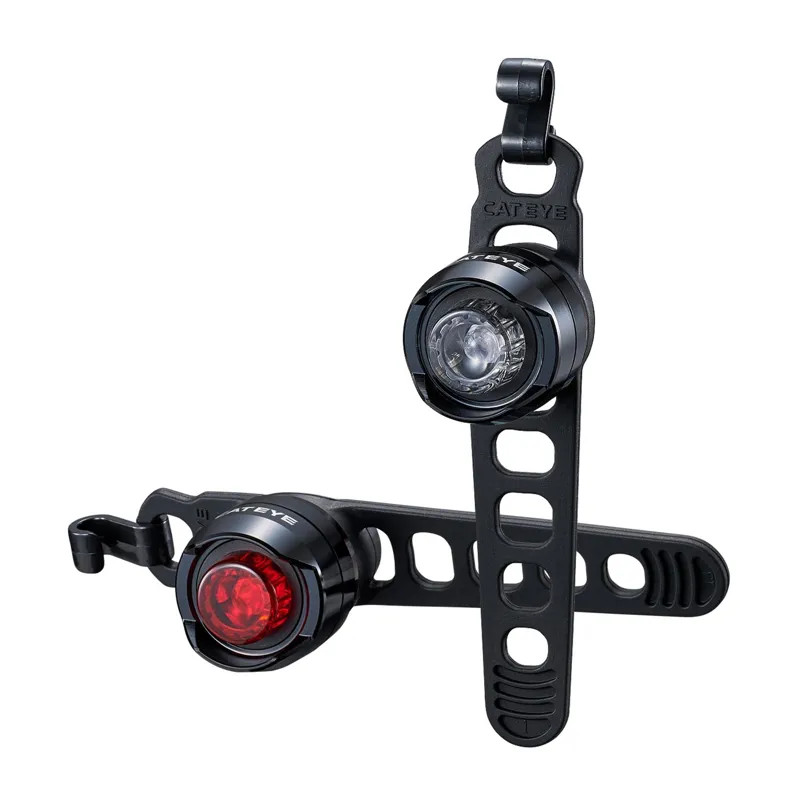 Cateye Orb II USB Rechargable Light Set - Polished Black