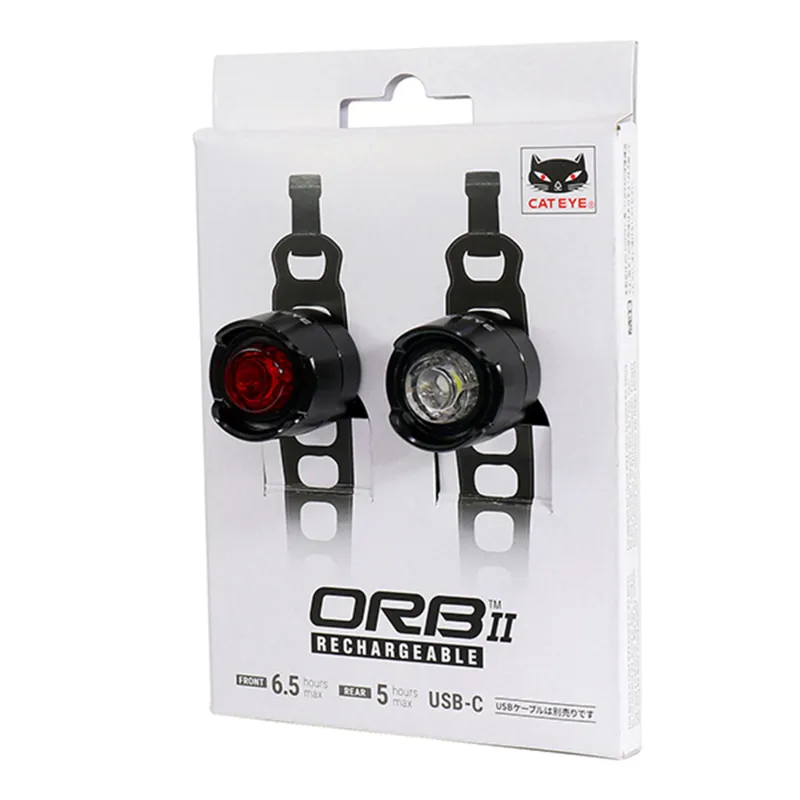 Cateye Orb II USB Rechargable Light Set - Polished Black-3