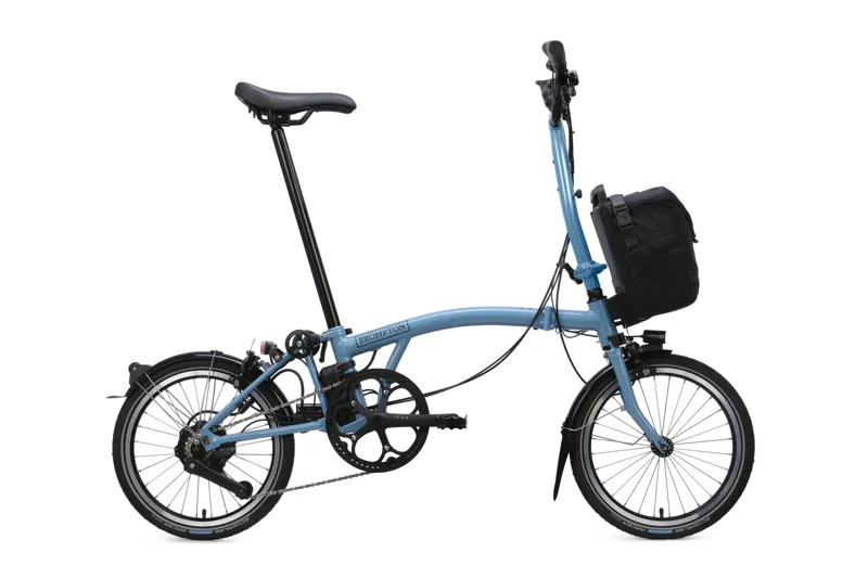 Brompton C Line 4 Speed Mid Bar 2026 Electric Folding Bike - Cloud Metallic