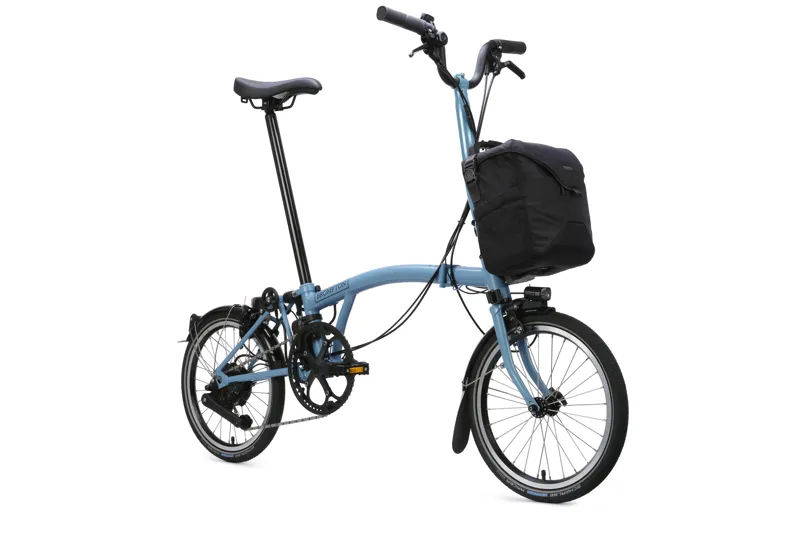 Brompton C Line 4 Speed Mid Bar 2026 Electric Folding Bike - Cloud Metallic-1