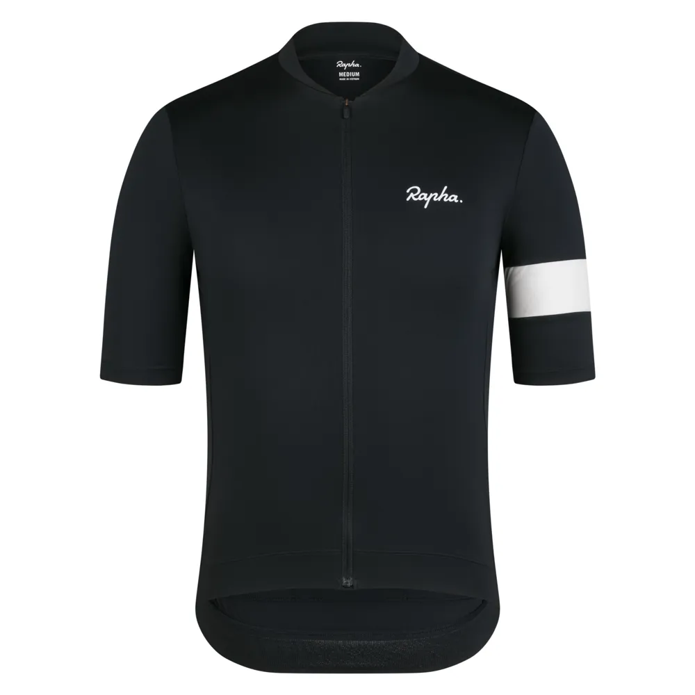 uPRISE Bikes Rapha Core Men's Short Sleeve Jersey - Black/White | Price match, 365 day return s, 18-Month Warranty, Finance Available & Free UK Delivery