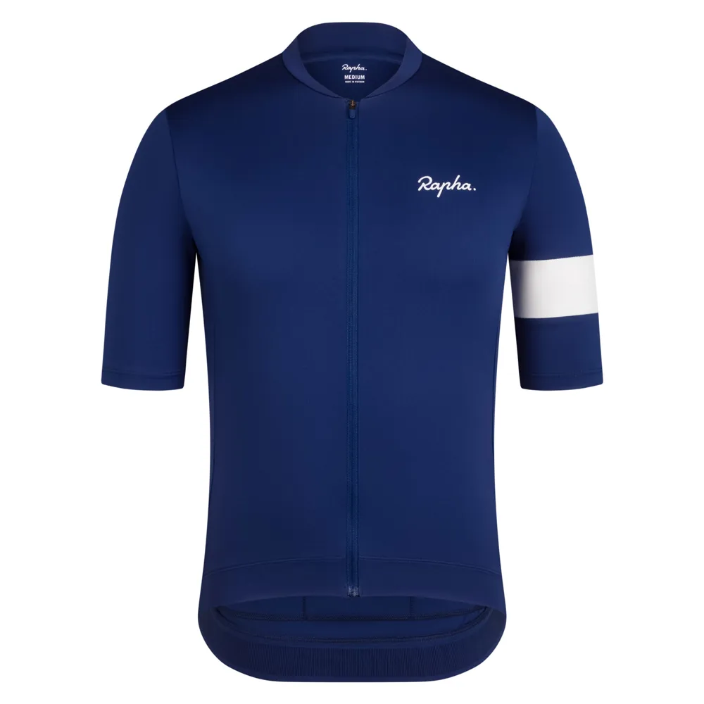 uPRISE Bikes Rapha Core Men's Short Sleeve Jersey - Navy/White | Price match, 365 day return s, 18-Month Warranty, Finance Available & Free UK Delivery