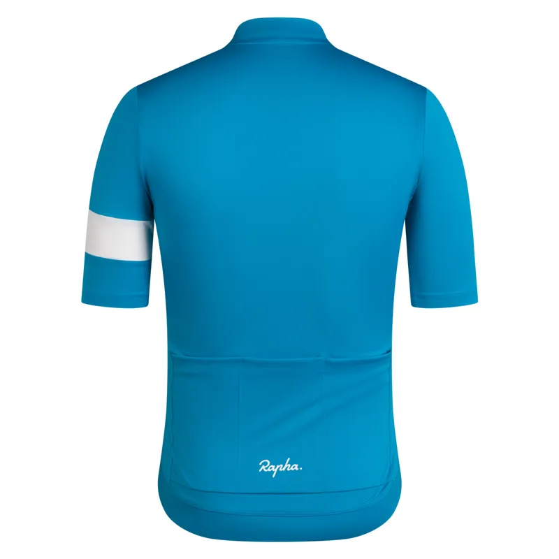 Rapha Core Men's Short Sleeve Jersey - Teal Blue/White