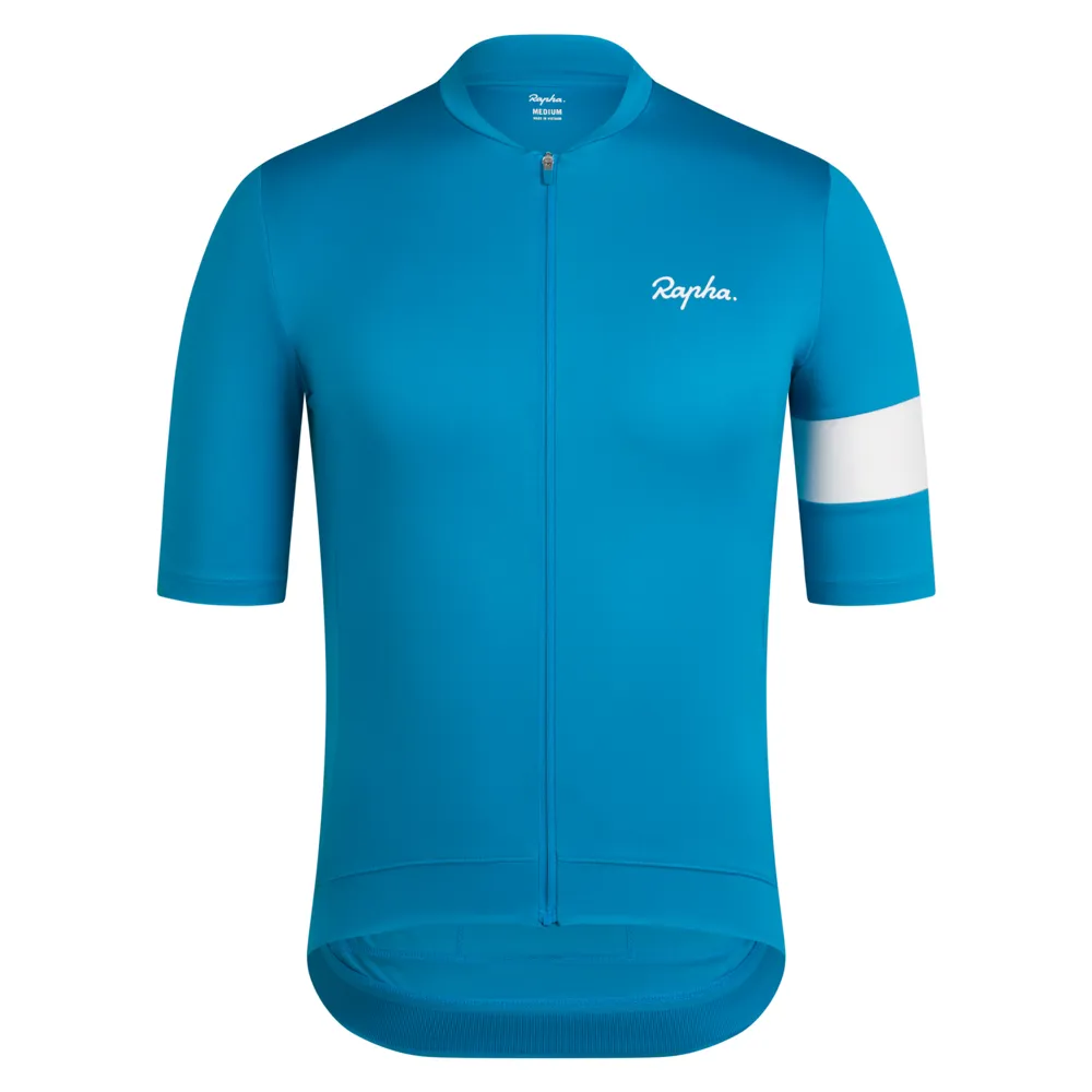 uPRISE Bikes Rapha Core Men's Short Sleeve Jersey - Teal Blue/White | Price match, 365 day returns, 18-Month Warranty, Finance Available & Free UK Delivery