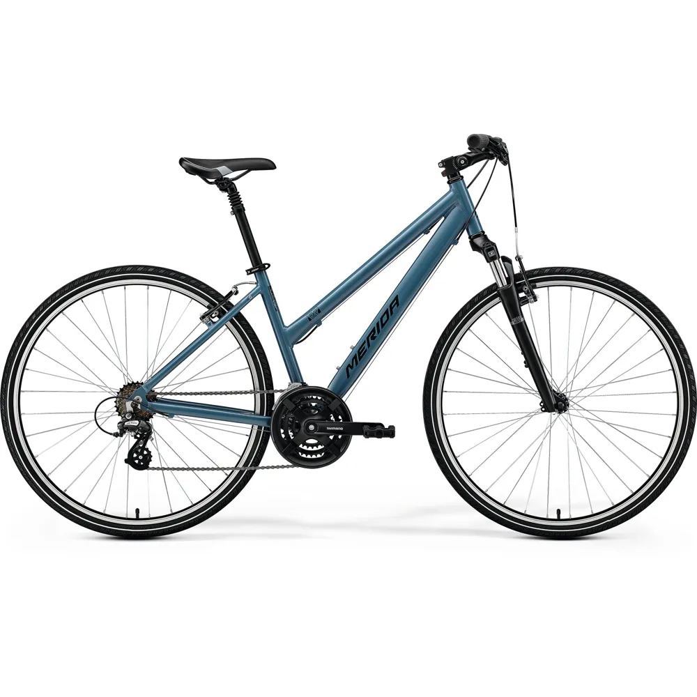 uPRISE Bikes Merida Crossway 10-V Women's 2025 Hybrid Bike - Silk Blue/Black | Price match, 365 day return s, 18-Month Warranty, Finance Available & Free UK Delivery