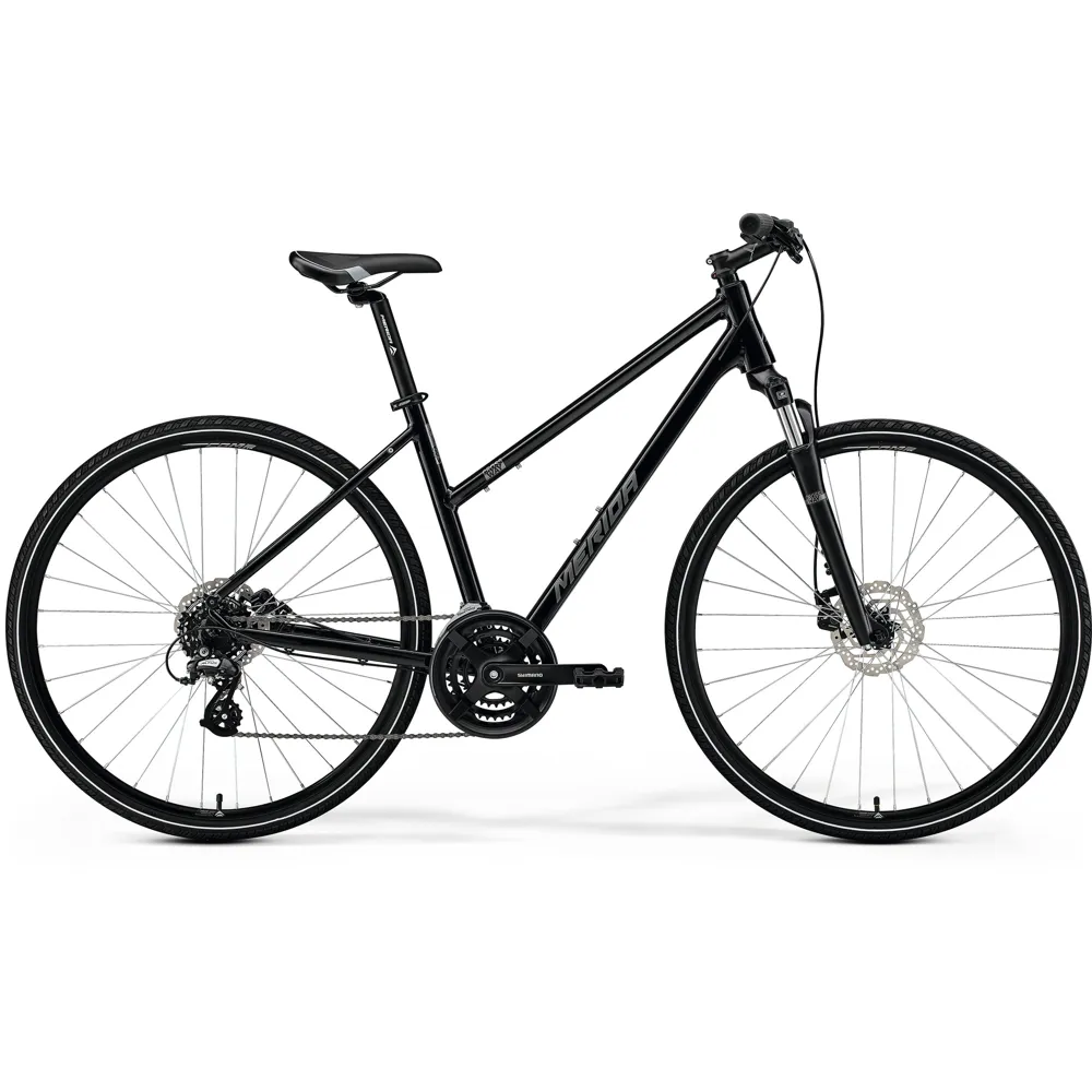 uPRISE Bikes Merida Crossway 10 Women's 2025 Hybrid Bike - Black/Silver | Price match, 365 day return s, 18-Month Warranty, Finance Available & Free UK Delivery