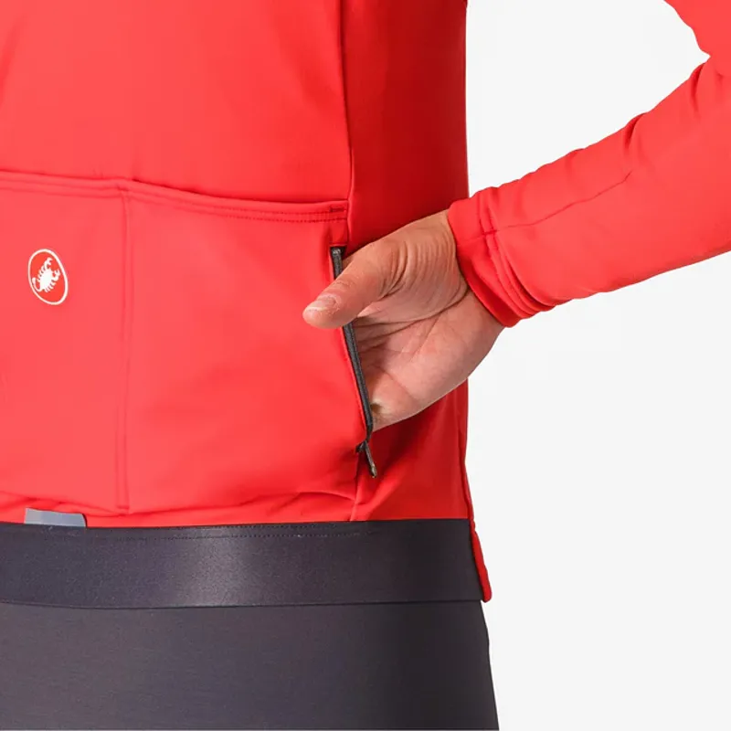 Castelli Espresso Thermal Women's Long Sleeve Jersey - Hibiscus/Dark Grey-4