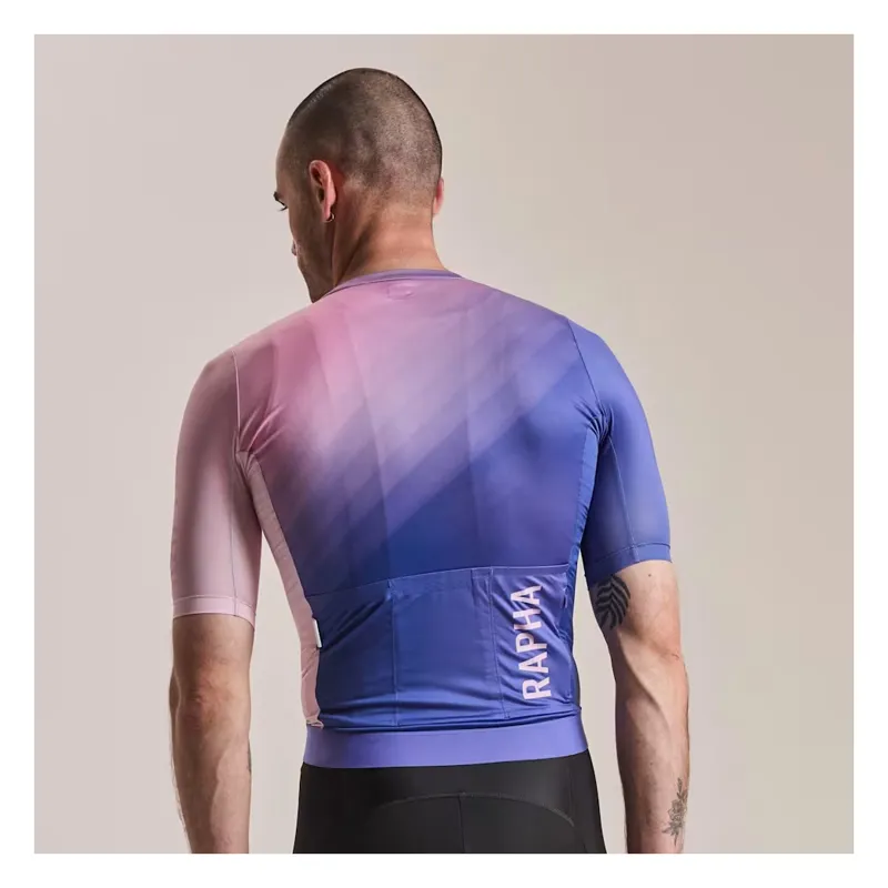 Rapha Men's Pro Team Training Jersey III - Surface Print Blue-3
