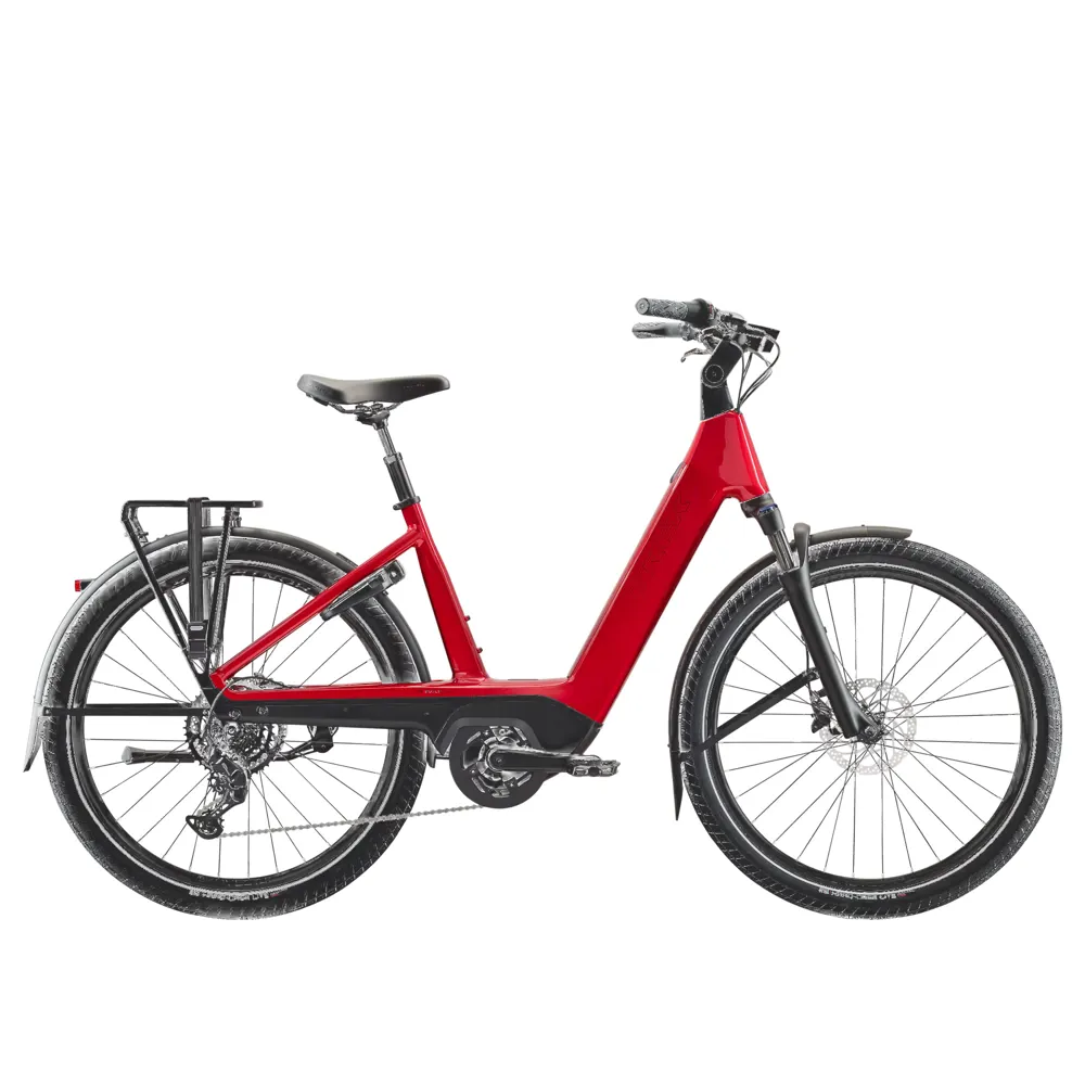 uPRISE Bikes Trek Charter+ 4 R9 Lowstep 540wh 2026 Electric Hybrid Bike - Fury Red | Price match, 365 day return s, 18-Month Warranty, Finance Available & Free UK Delivery