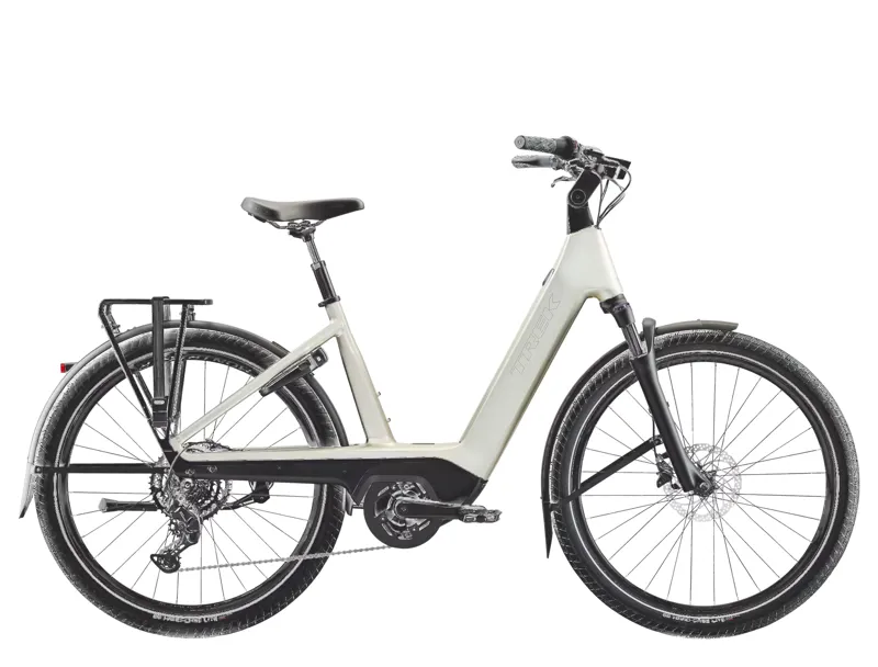 Trek Charter+ 4 R9 Lowstep 800wh 2026 Electric Hybrid Bike - Lunar Silver