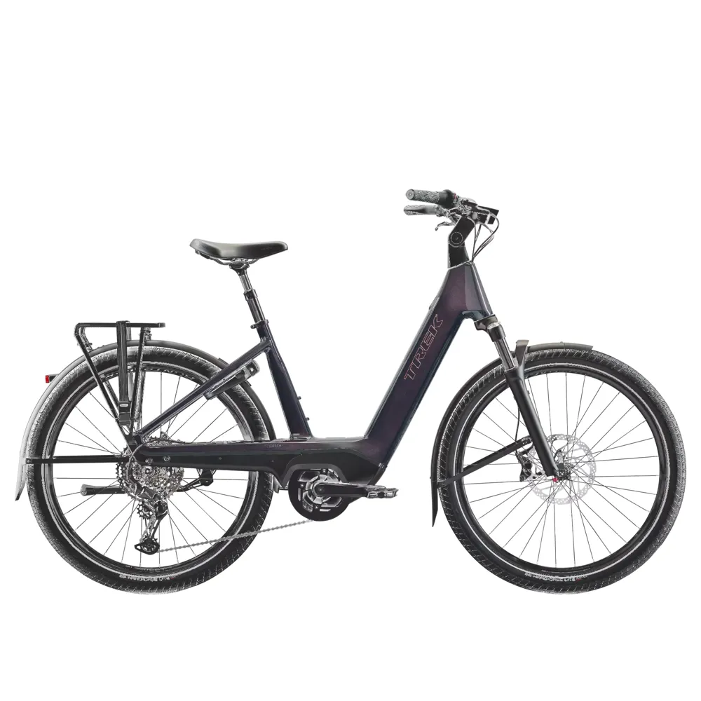 uPRISE Bikes Trek Charter+ 5 R10 LowStep 540wh 2026 Electric Hybrid Bike - Covellite Blue | Price match, 365 day return s, 18-Month Warranty, Finance Available & Free UK Delivery