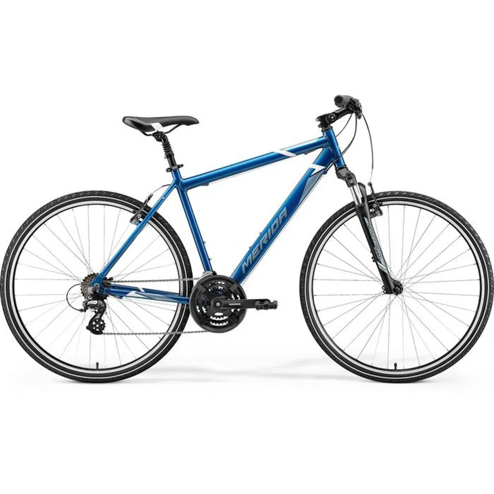 uPRISE Bikes Merida Crossway 10-V 2026 Hybrid Bike - Steel Blue/White | Price match, 365 day returns, 18-Month Warranty, Finance Available & Free UK Delivery