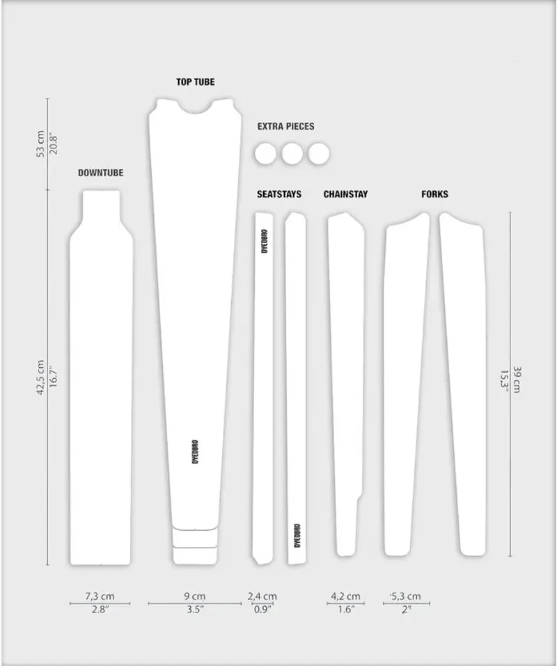 Dyedbro Gravel Bike Frame Protection - Gloss Clear/Black