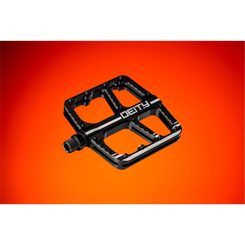 Deity Flat Trak MTB Flat Pedals: - Black-1