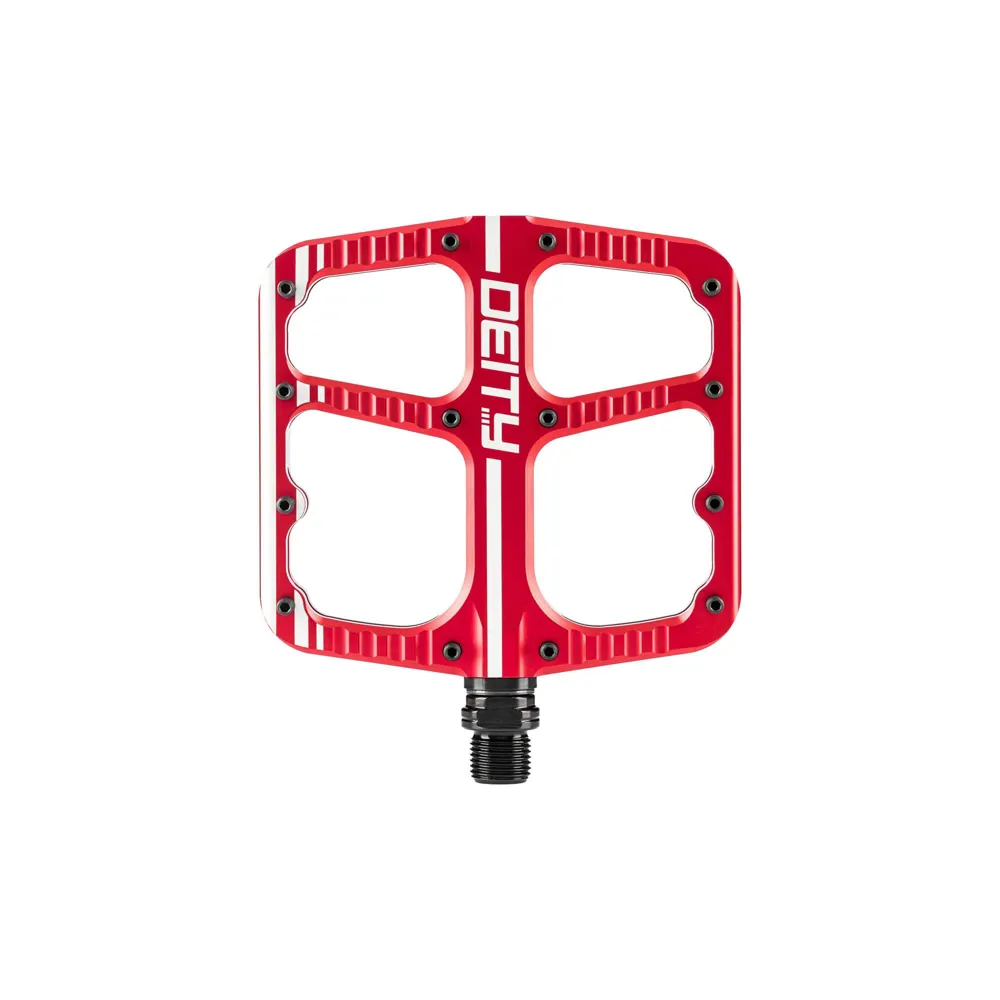 uPRISE Bikes Deity Flat Trak MTB Flat Pedals: - Red | Price match, 365 day return s, 18-Month Warranty, Finance Available & Free UK Delivery