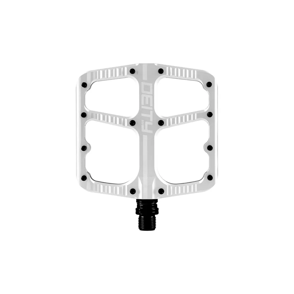 uPRISE Bikes Deity Flat Trak MTB Flat Pedals: - Silver | Price match, 365 day return s, 18-Month Warranty, Finance Available & Free UK Delivery