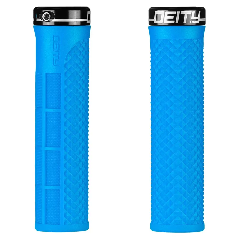 uPRISE Bikes Deity Lockjaw MTB Handlebar Grips - Blue | Price match, 365 day return s, 18-Month Warranty, Finance Available & Free UK Delivery