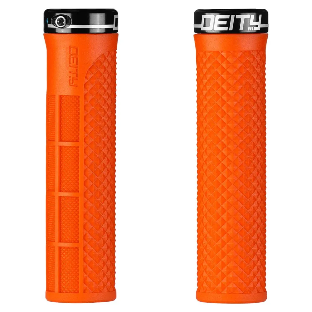 uPRISE Bikes Deity Lockjaw MTB Handlebar Grips - Orange | Price match, 365 day return s, 18-Month Warranty, Finance Available & Free UK Delivery