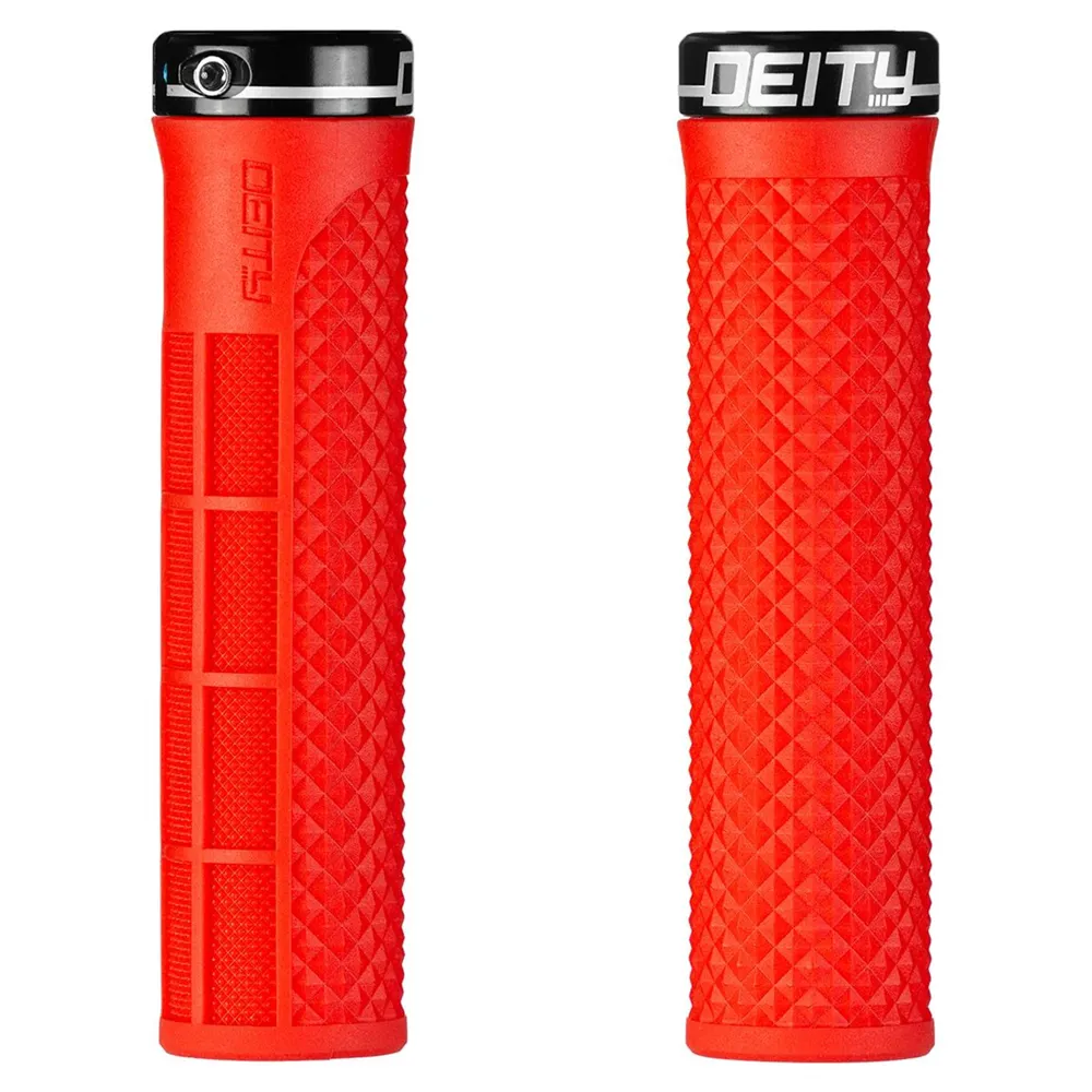 uPRISE Bikes Deity Lockjaw MTB Handlebar Grips - Red | Price match, 365 day return s, 18-Month Warranty, Finance Available & Free UK Delivery