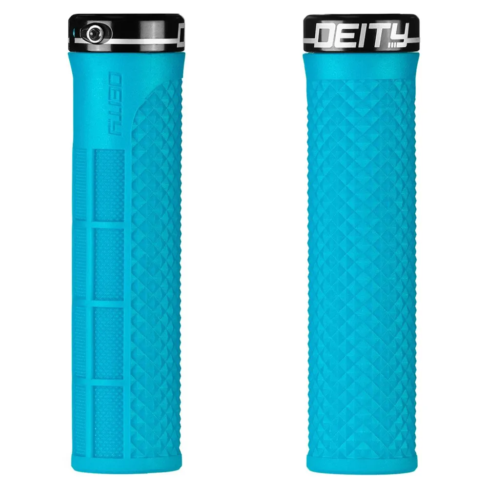 uPRISE Bikes Deity Lockjaw MTB Handlebar Grips - Turquoise | Price match, 365 day return s, 18-Month Warranty, Finance Available & Free UK Delivery
