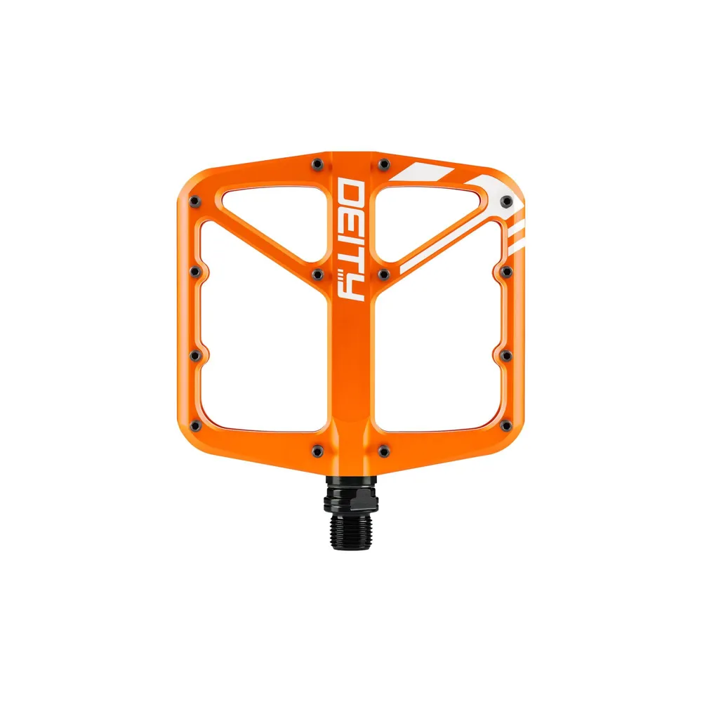 uPRISE Bikes Deity Supervillain Flat MTB Pedals - Orange | Price match, 365 day return s, 18-Month Warranty, Finance Available & Free UK Delivery