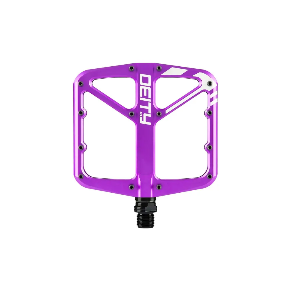 uPRISE Bikes Deity Supervillain Flat MTB Pedals - Purple | Price match, 365 day return s, 18-Month Warranty, Finance Available & Free UK Delivery