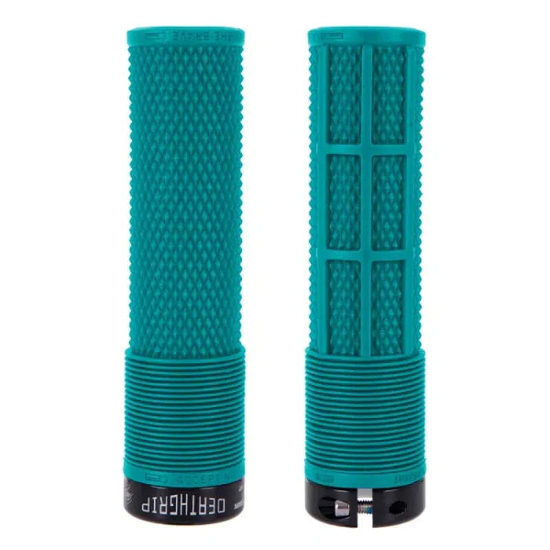 DMR Deathgrip Flangeless MTB Grips - Thick - Turquoise Blue 
