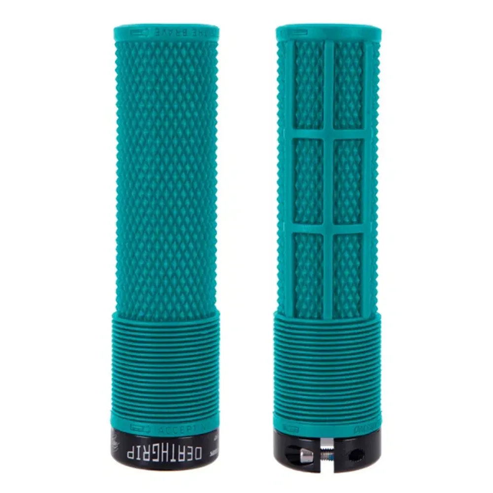 uPRISE Bikes DMR Deathgrip Flangeless MTB Grips - Thick - Turquoise Blue | Price match, 365 day returns, 18-Month Warranty, Finance Available & Free UK Delivery