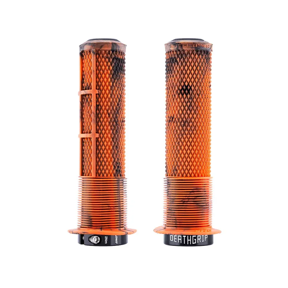 uPRISE Bikes DMR DeathGrip 2 Flanged MTB Grips - Thick - Orange Marble | Price match, 365 day returns, 18-Month Warranty, Finance Available & Free UK Delivery