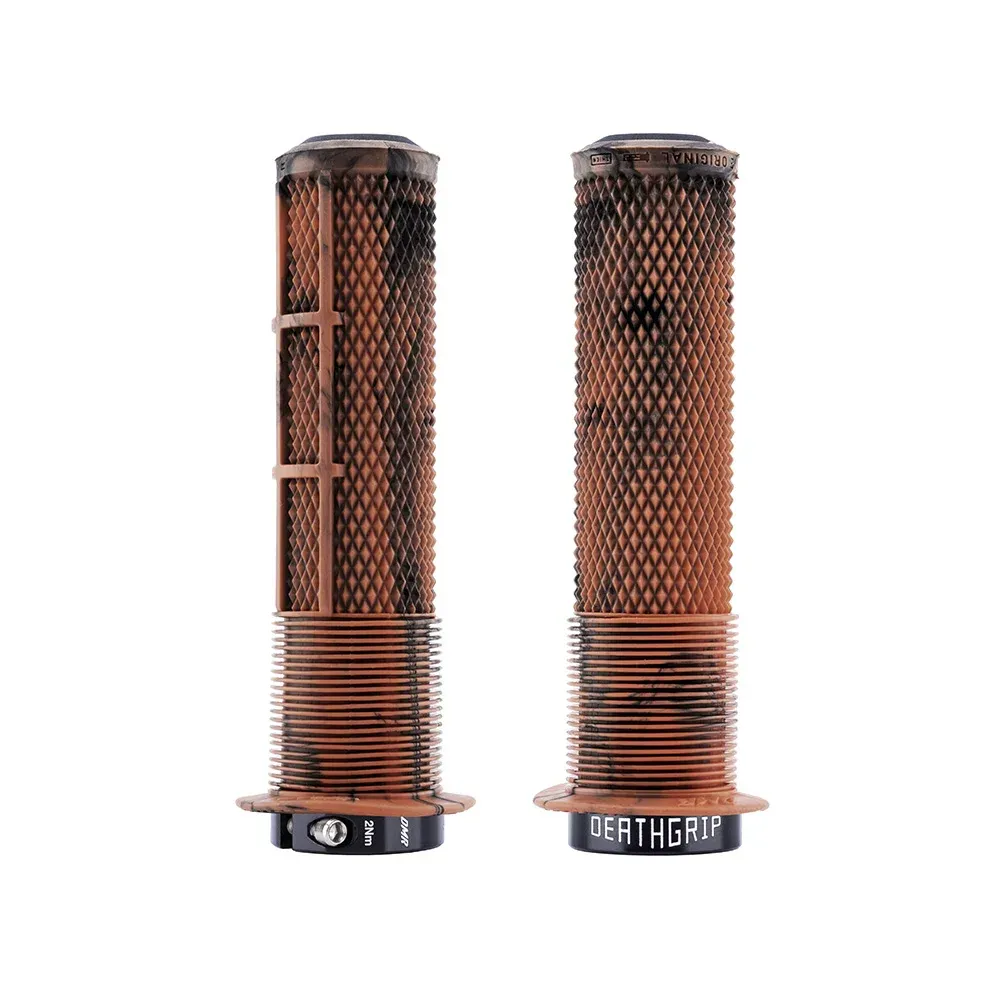 uPRISE Bikes DMR DeathGrip 2 Flanged MTB Grips - Thick - Brown Marble | Price match, 365 day returns, 18-Month Warranty, Finance Available & Free UK Delivery